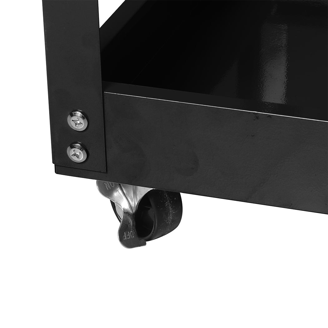 Traderight 3-Tier Tool Cart Trolley Black-1954802742132346883