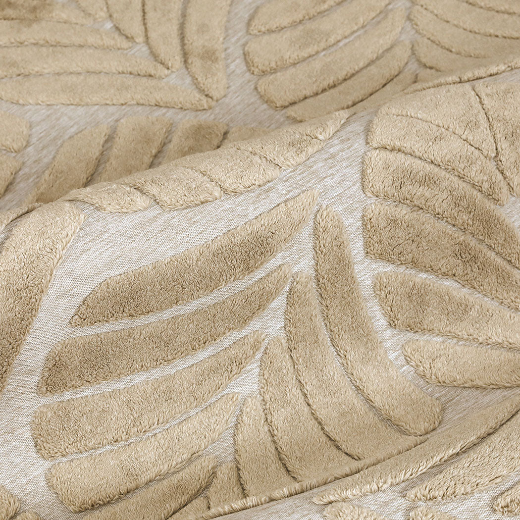 Marlow Floor Rug Soft Embossed Carpet Non Slip Plush Shaggy Rugs Leaf Pattern-1954802391215902723