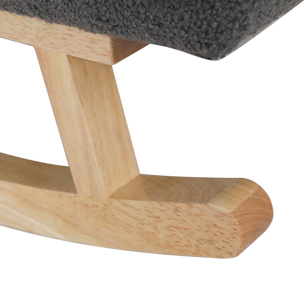 Levede Fleece Rocking Chair with footstool-1954802408546766851