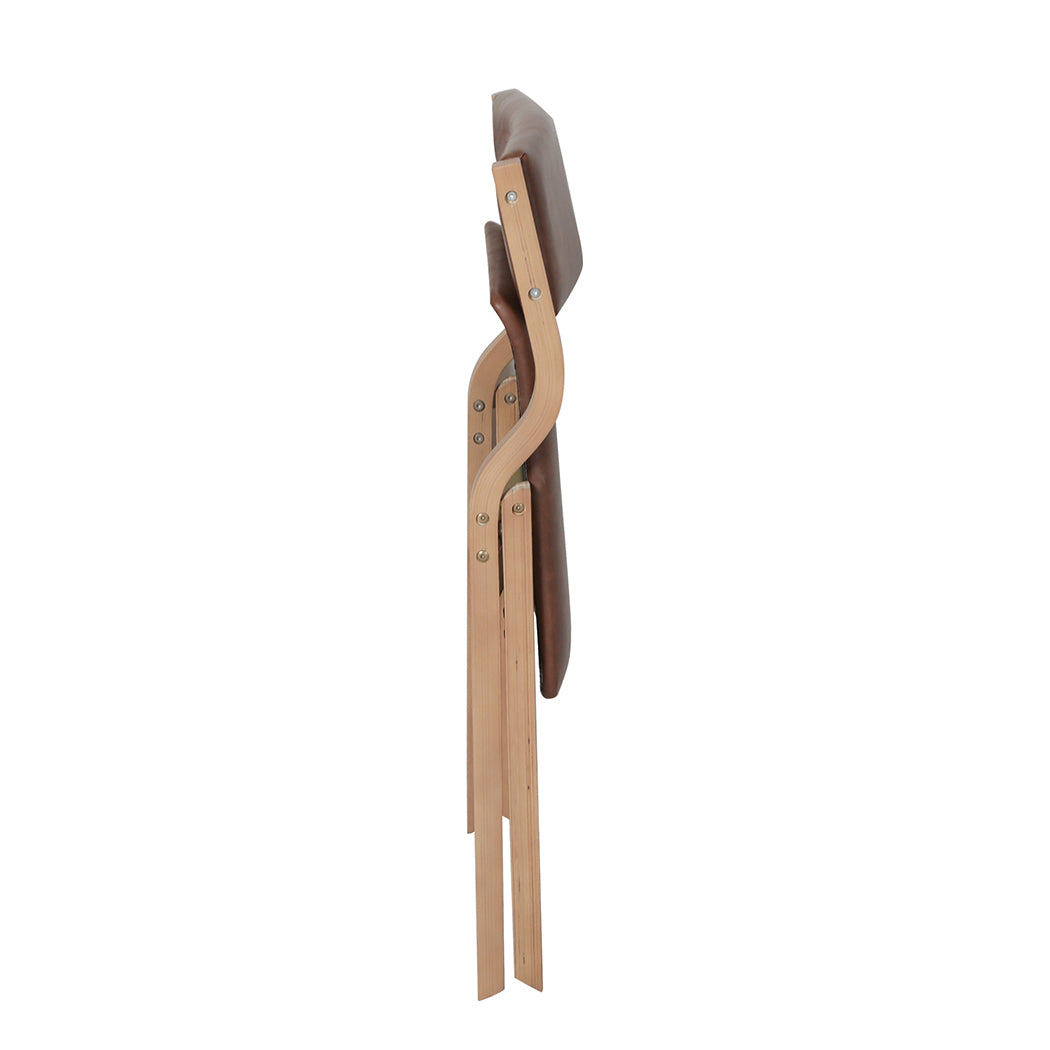 Levede 8x Dining Chairs Foldable PU Tan-1973193563210649603