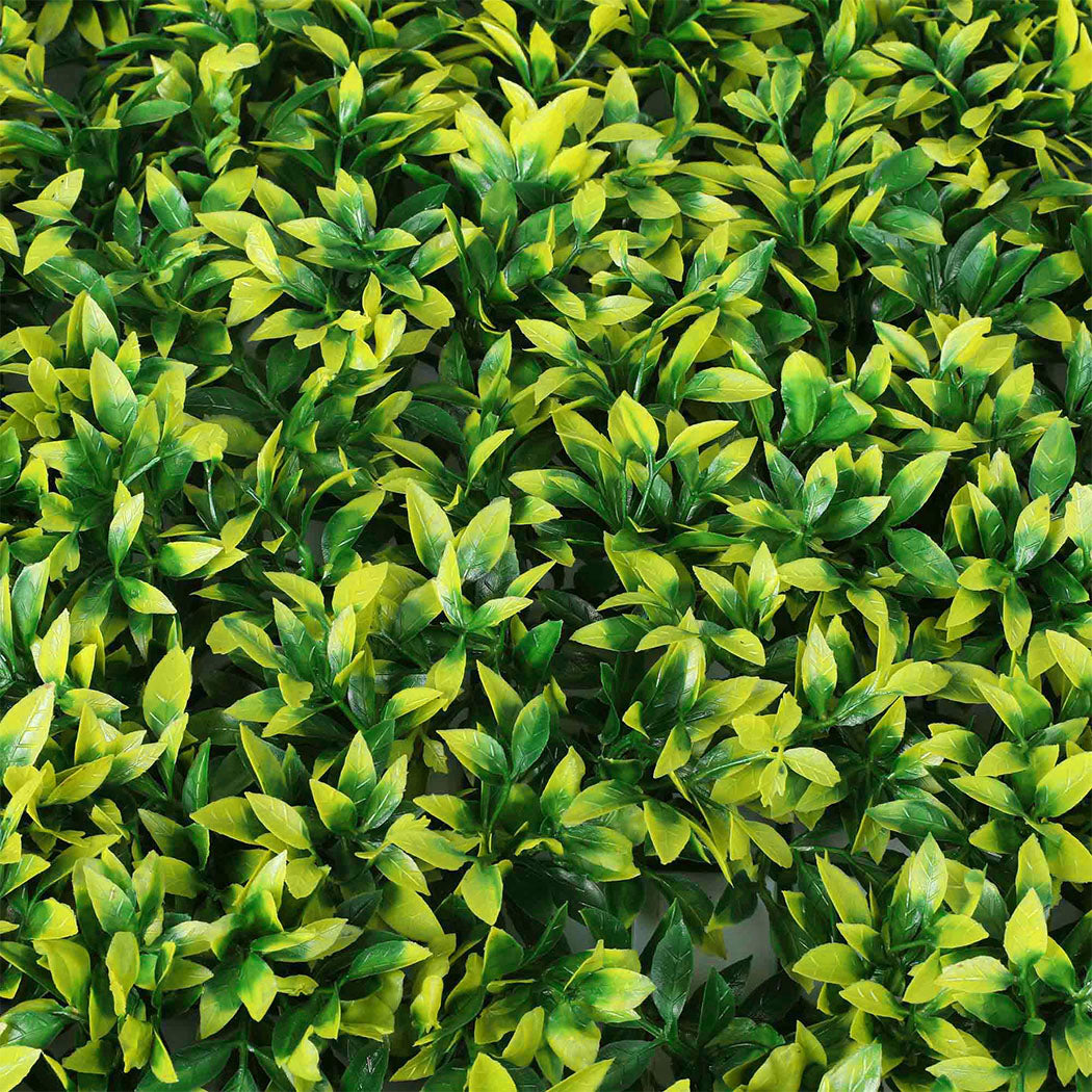 Marlow Artificial Boxwood Hedge Fence Green And Yellow-1910112529183543299