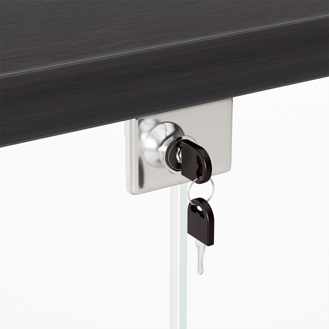 Stacked Glass Display Cabinet Lockable Collections Storage 2 Tier Shelf 2 Door-1954802399797448707