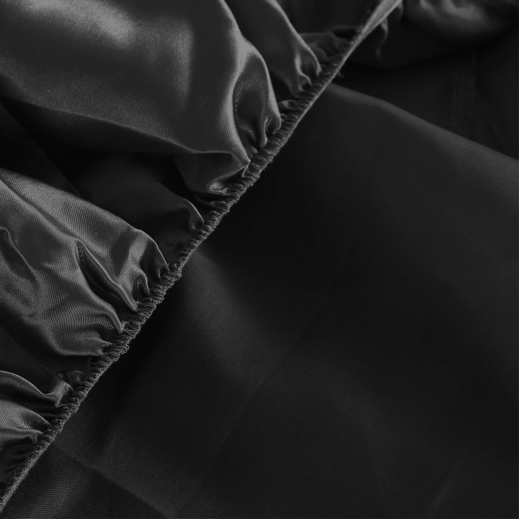 DreamZ Silky Satin Sheets Fitted King Black-1954802913637437443