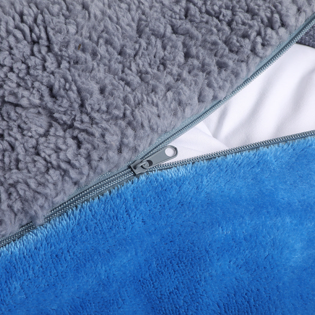 Two-sided Bed Quilt Cover Flannel Super Navy Super King-1910113192101679107