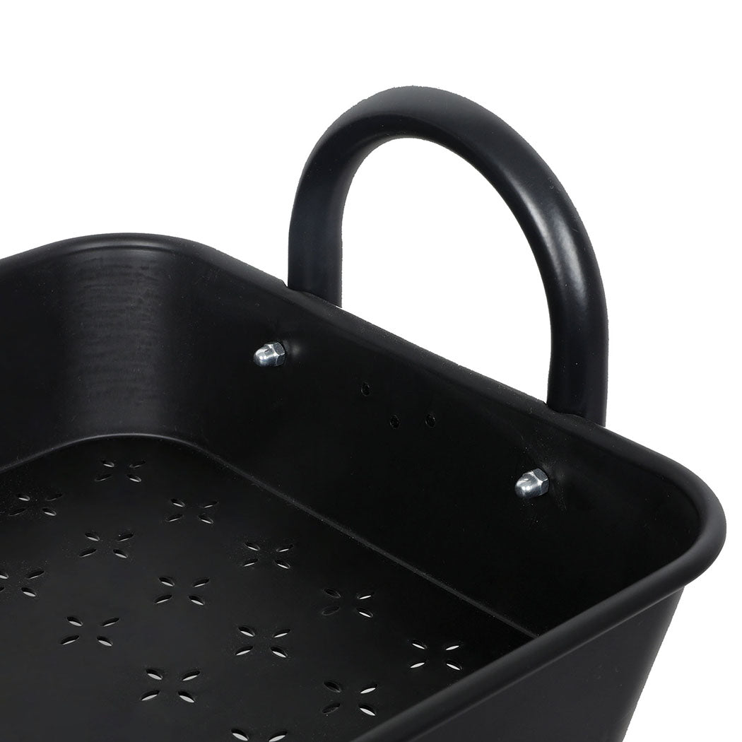 Levede 3 Tiers Kitchen Storage Trolley Black-1954802729629126659