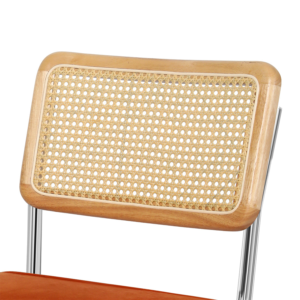 Levede 2xRattan Chair Dining Chairs Orange-1954802995946459139