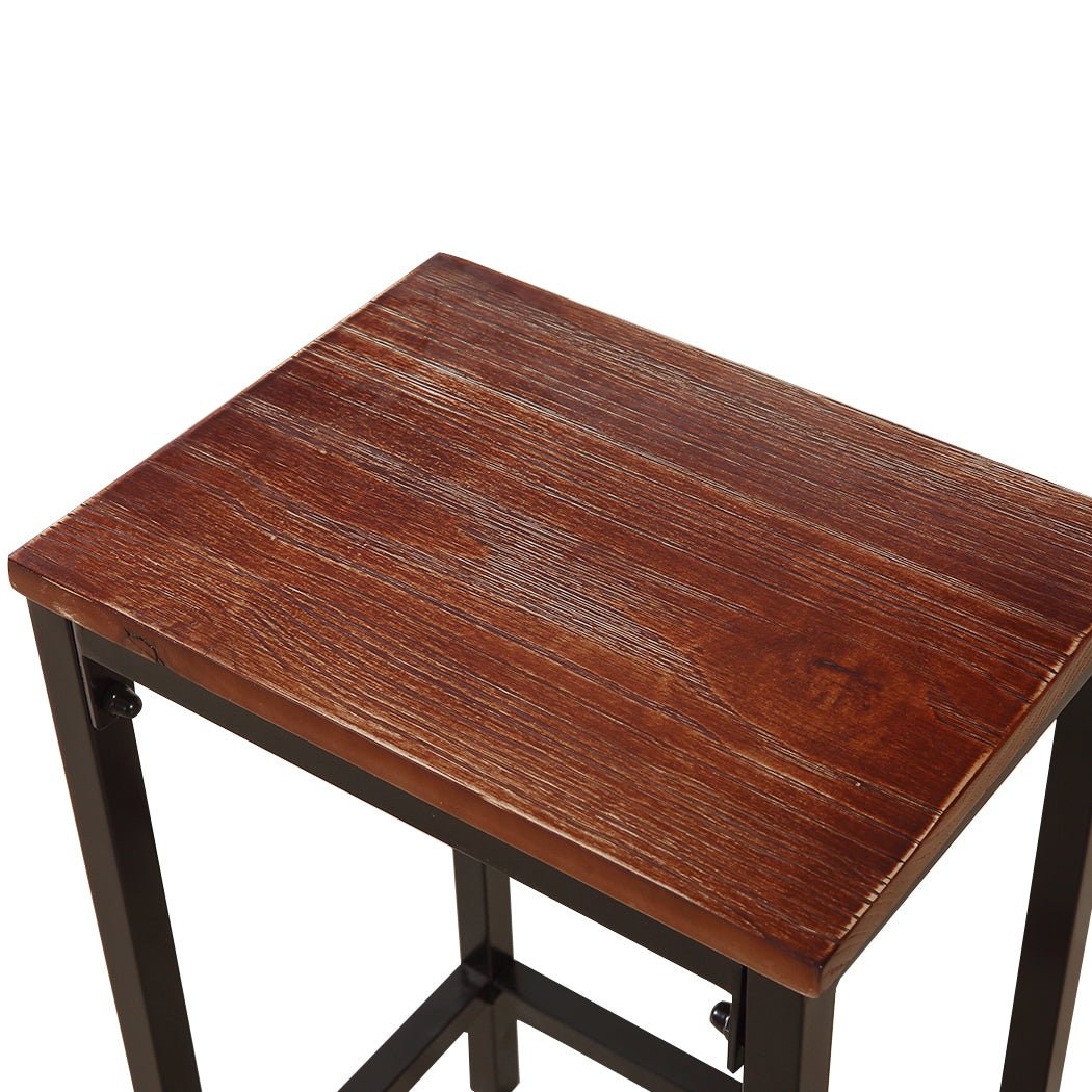 Levede 2x Industrial Bar Stools Wooden-1919892920203350019