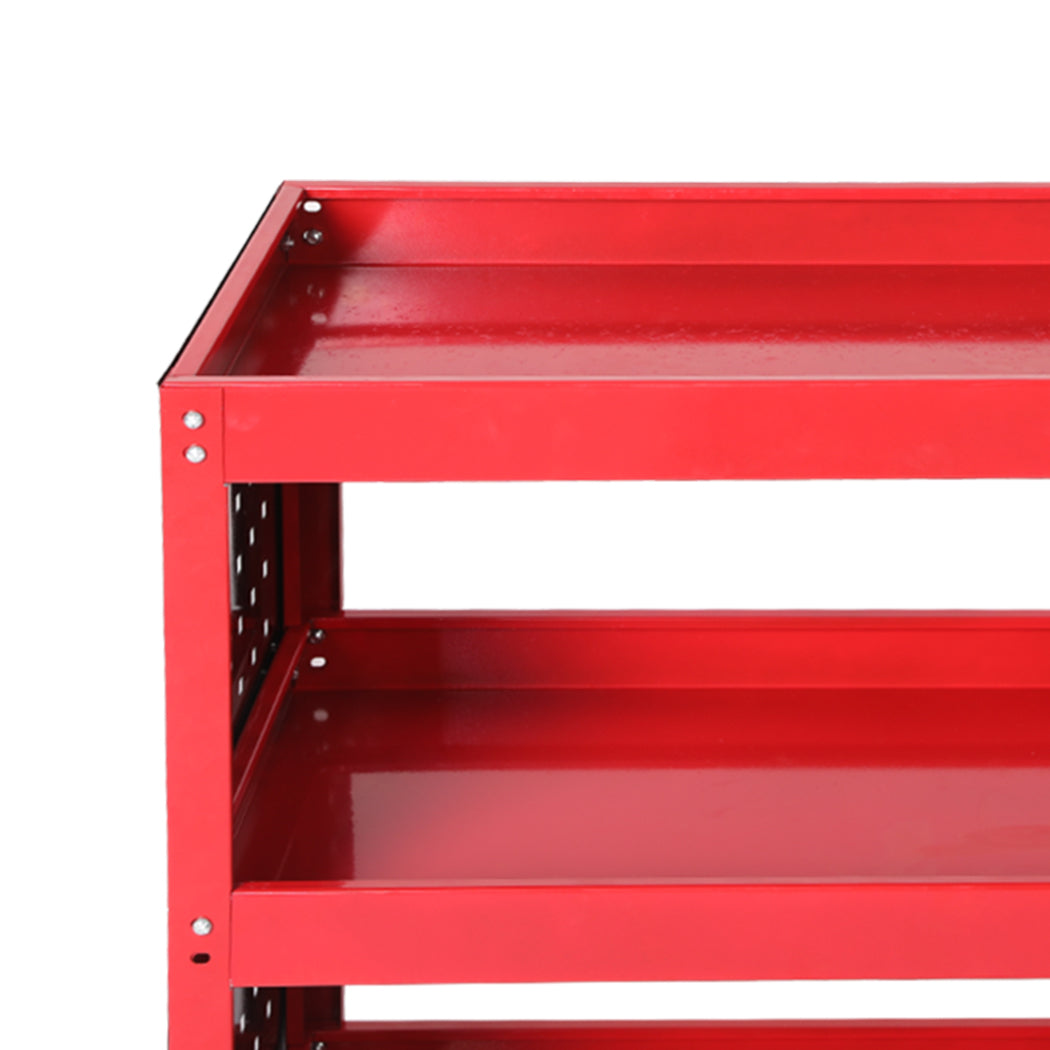 Traderight Tool Trolley Cart 3 Tier Red-1919892898543964163