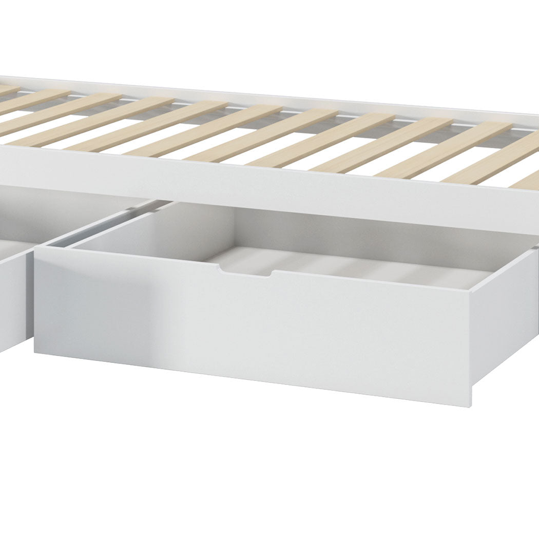 Levede 2x Bed Frame Storage Drawers White-1910113207033401347
