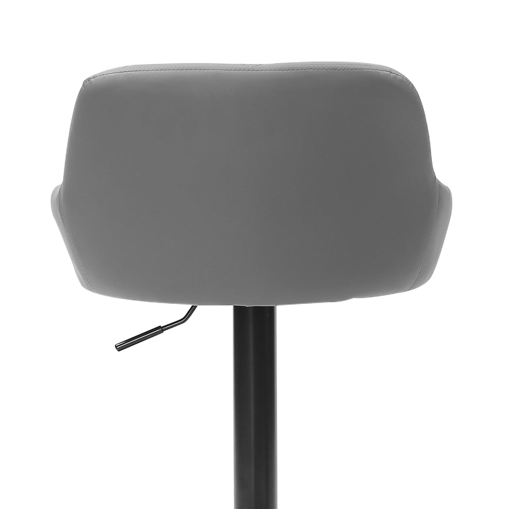 2x Bar Stools Stool Kitchen Chairs Swivel Grey-1919892919276408835