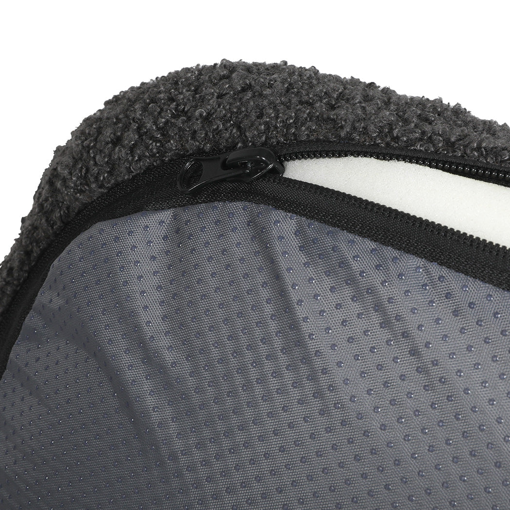 Pawz S Size Orthopedic Dog Bed with Sherpa Plush Removable Cover in Grey-1954802482437820419