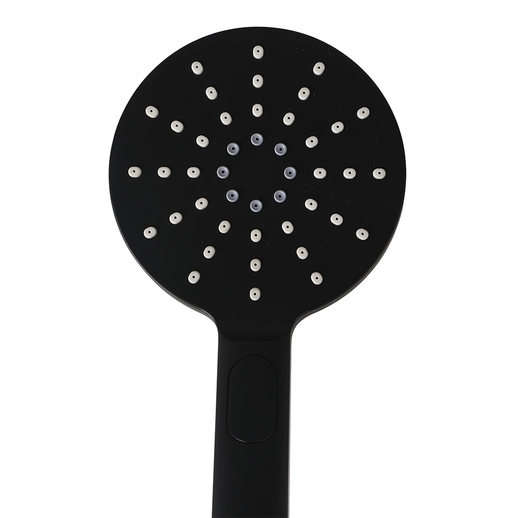 High Pressure Shower Head Set Rain Round Black-1954802953378467843