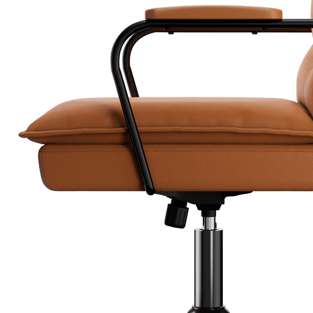 LEVEDE Ergonomic Office Chair Computer PU Brown-1954802475336863747