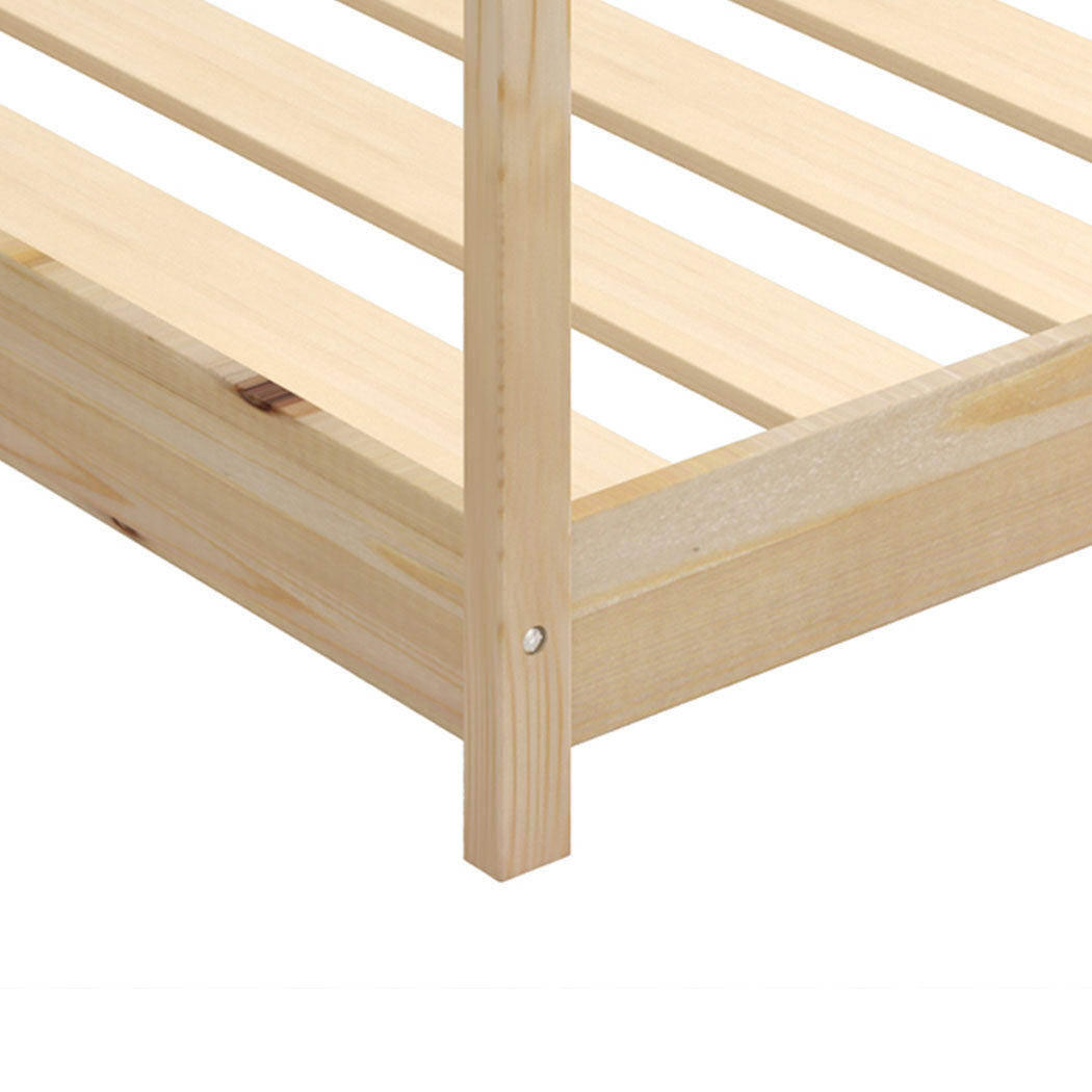 Levede Bed Frame Single Wooden Timber Nature Natural-1919892911663747075
