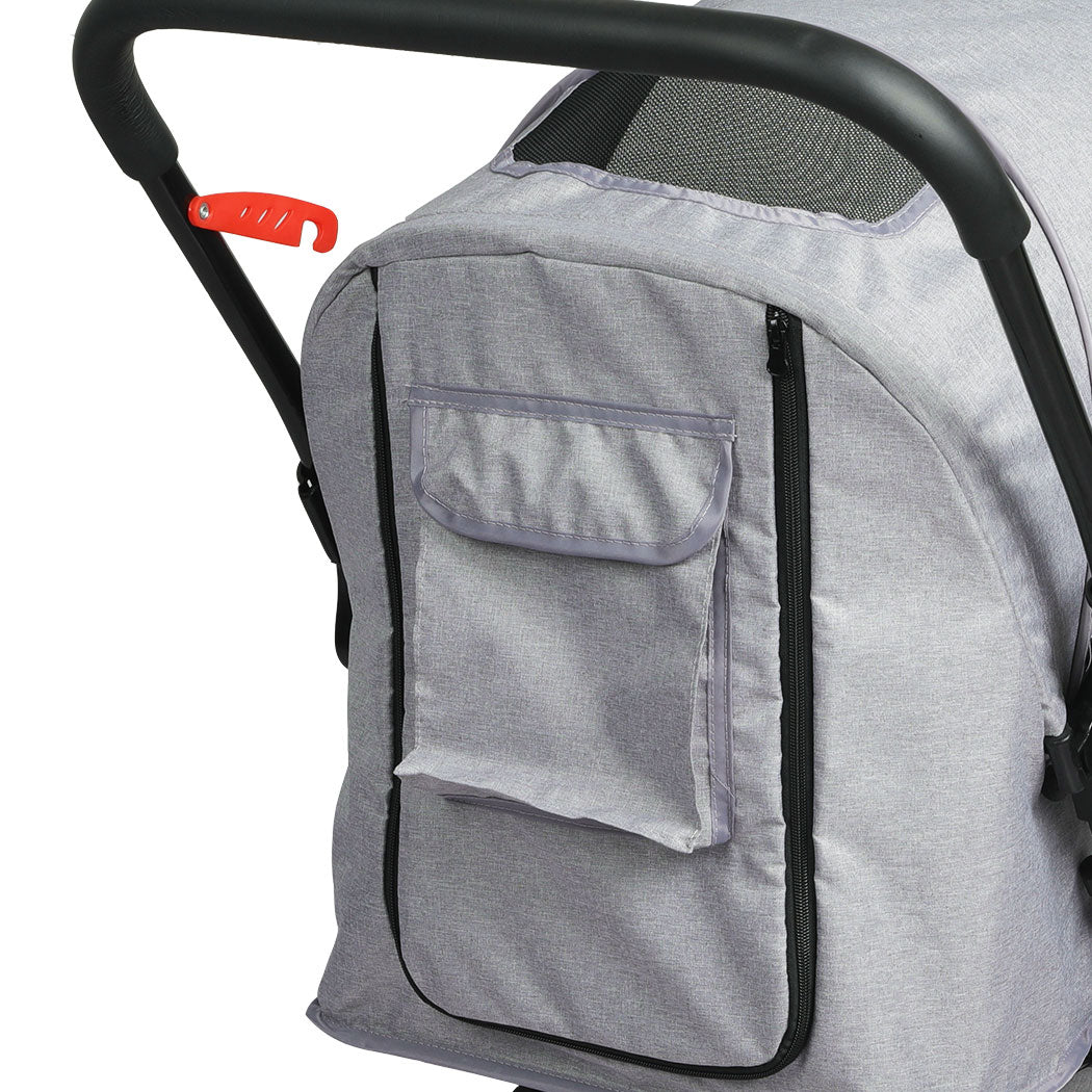 PaWz Pet Stroller Pram Dog Carrier Trailer Grey-1954802607285473281