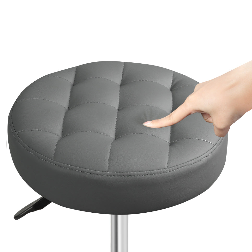 Levede 2x Rolling Bar Stool Swivel Salon SPA Chair Grey-1973193552037023748