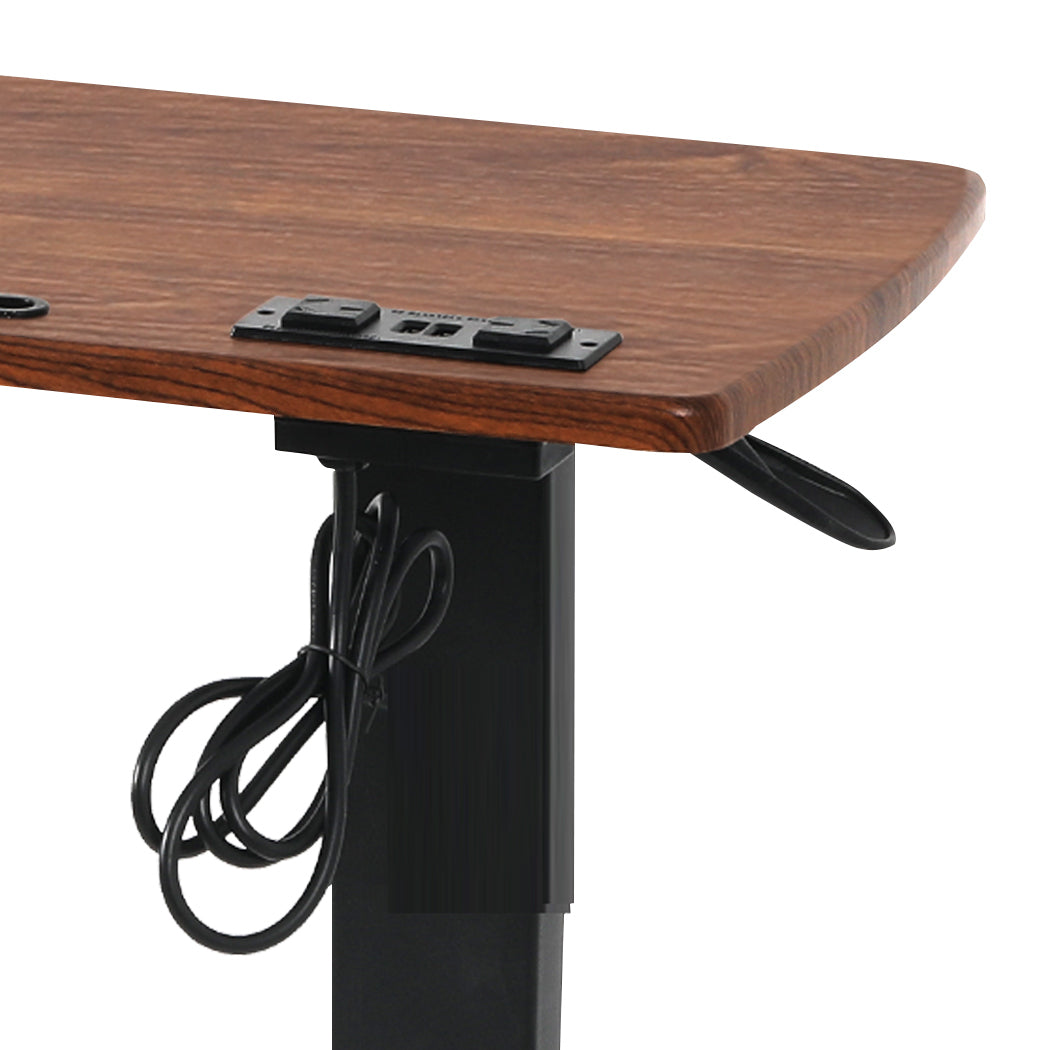 Levede Mobile Standing Desk Foldable Brown Fold-1954802680476078084