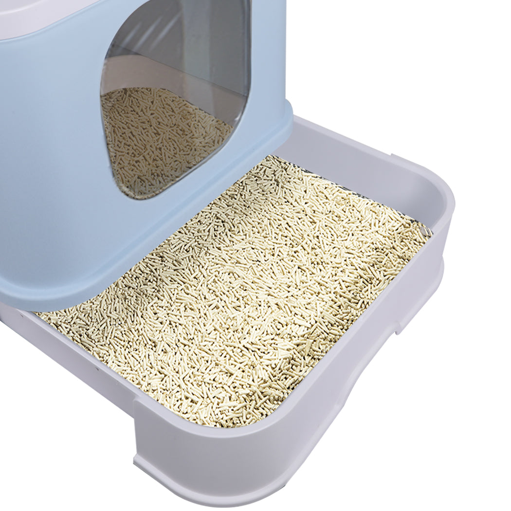 PaWz Cat Litter Box Fully Enclosed Kitty Blue-1954802511995080708