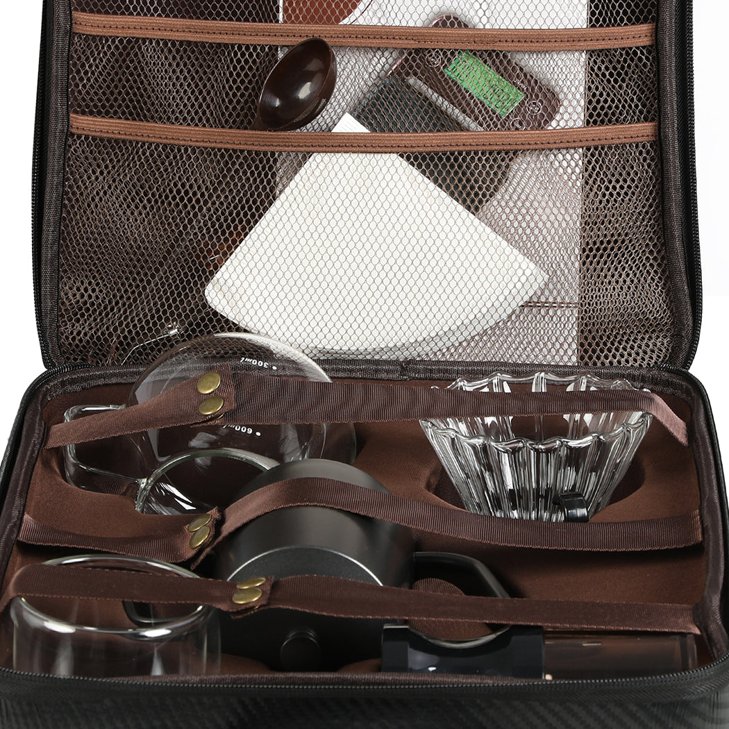 Pour Over Coffee Maker Set Dripper Pot Kettle Filter with Grinder-1910112620829085700