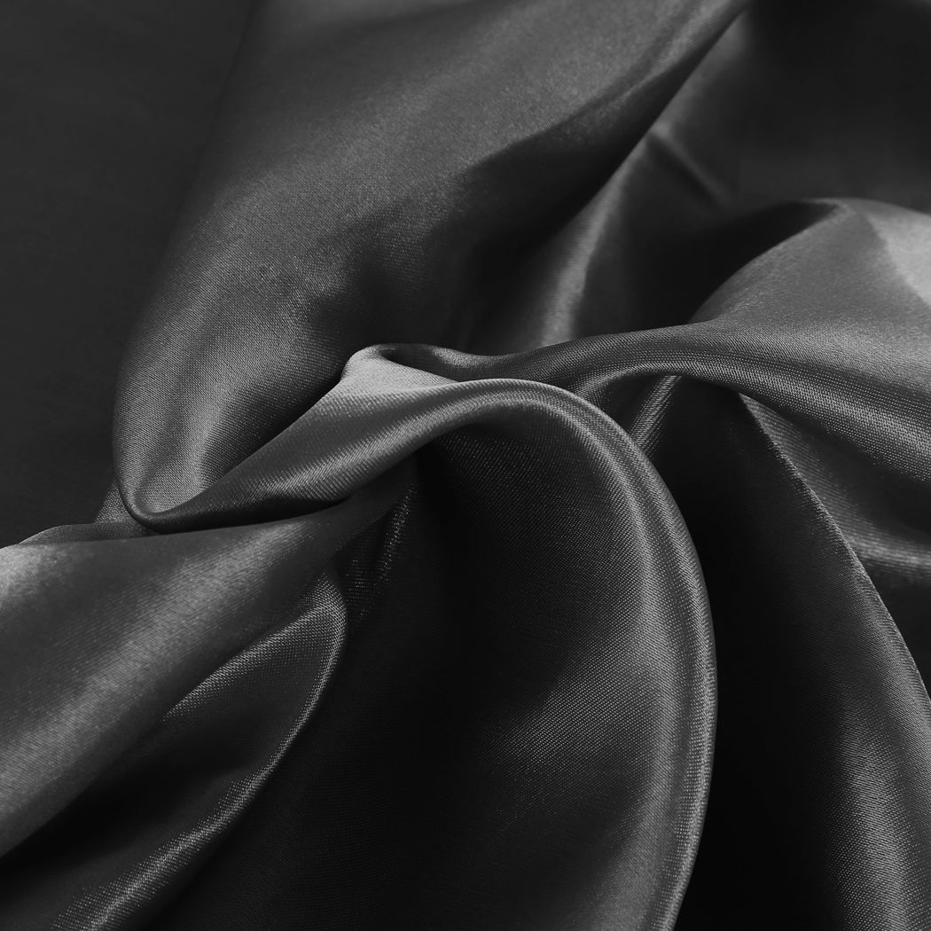 DreamZ Silky Satin Sheets Fitted Flat Queen Black-1954802914287554564