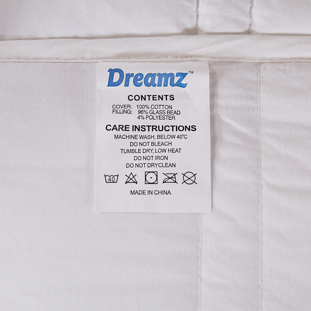 Dreamz Weighted Blanket Summer Cotton White Double 7KG-1910113225647722500