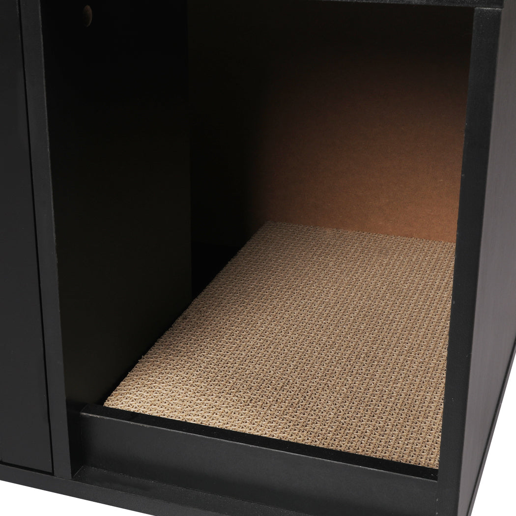 PaWz Enclosed Cat Litter Cabinet Box Black-1954802551970992132