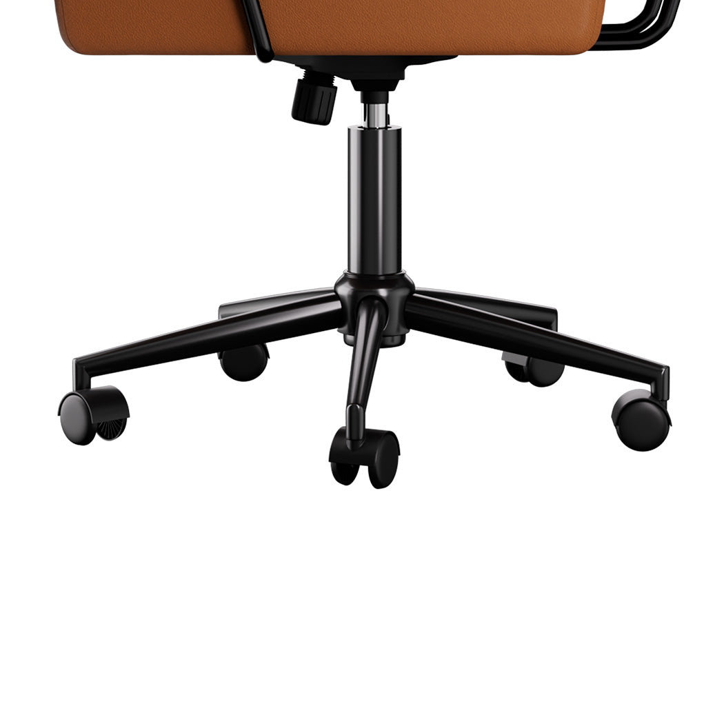 LEVEDE Ergonomic Office Chair Computer PU Brown-1954802475336863748