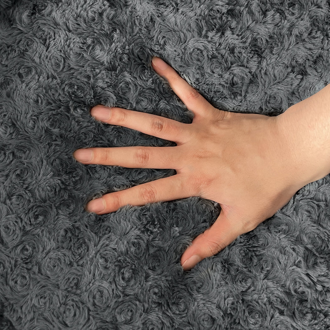 PaWz Calming Dog Bed Warm Soft Plush M Dark Grey Medium-1954802551274737668