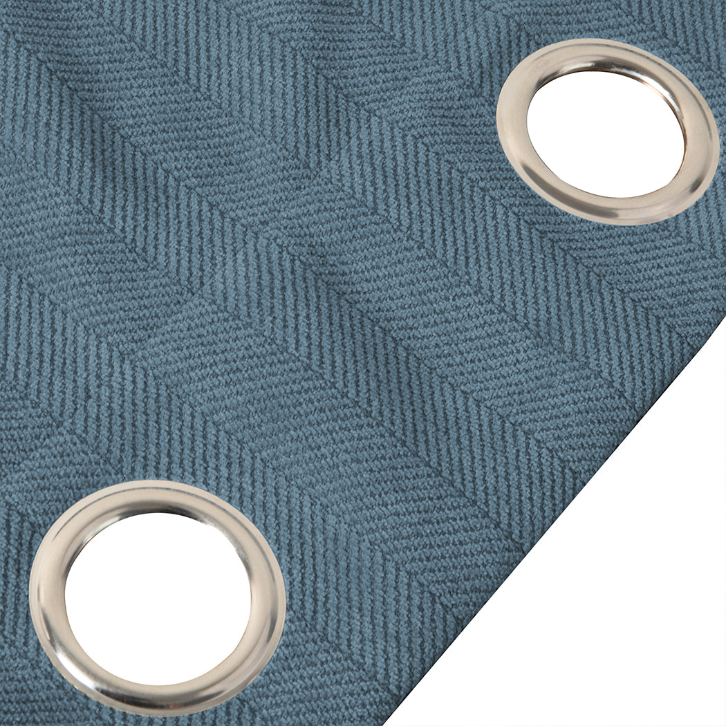 Marlow 2XBlockout Curtains Chenille 132x250 Blue-1954802975318872068