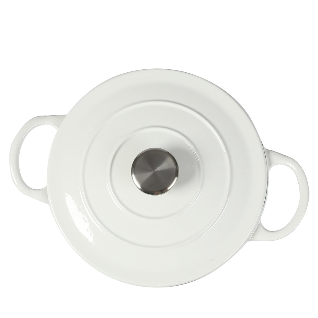TOQUE 4L Enamel Dutch Oven Pot in White Colour-1954802796066902020