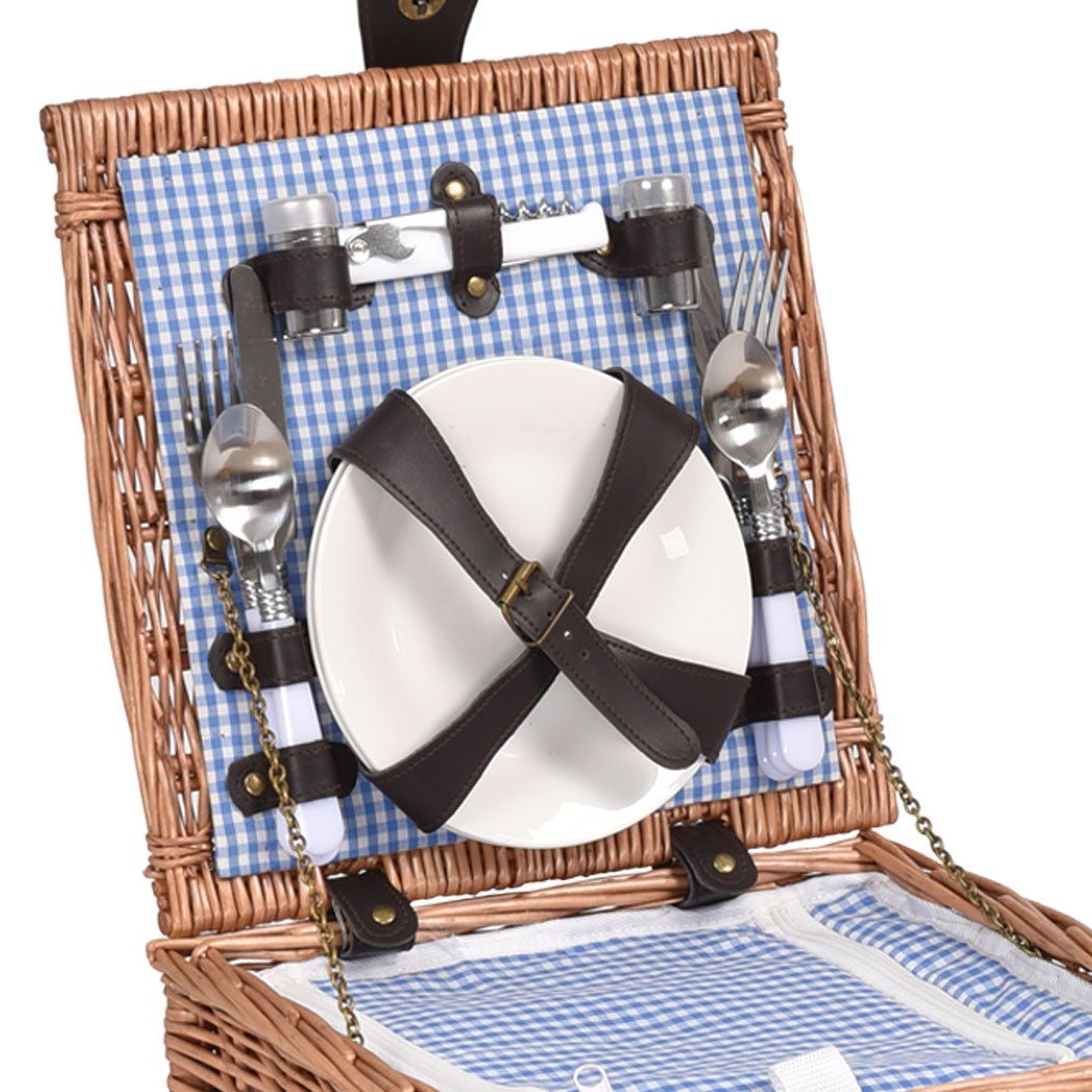 2 Person Picnic Basket Baskets Set Outdoor-1954802336719310852