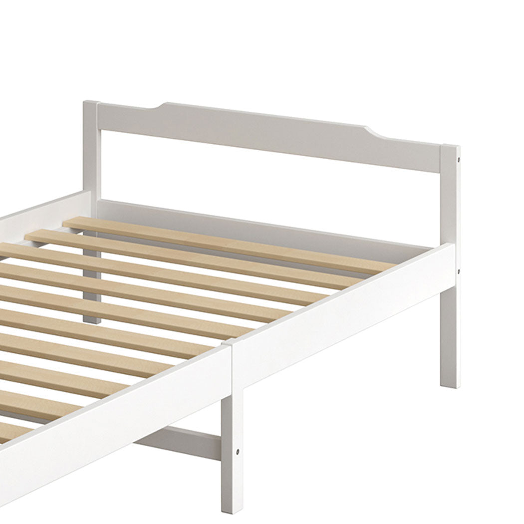 Levede Wooden Bed Frame Single Size White-1954802925587009540