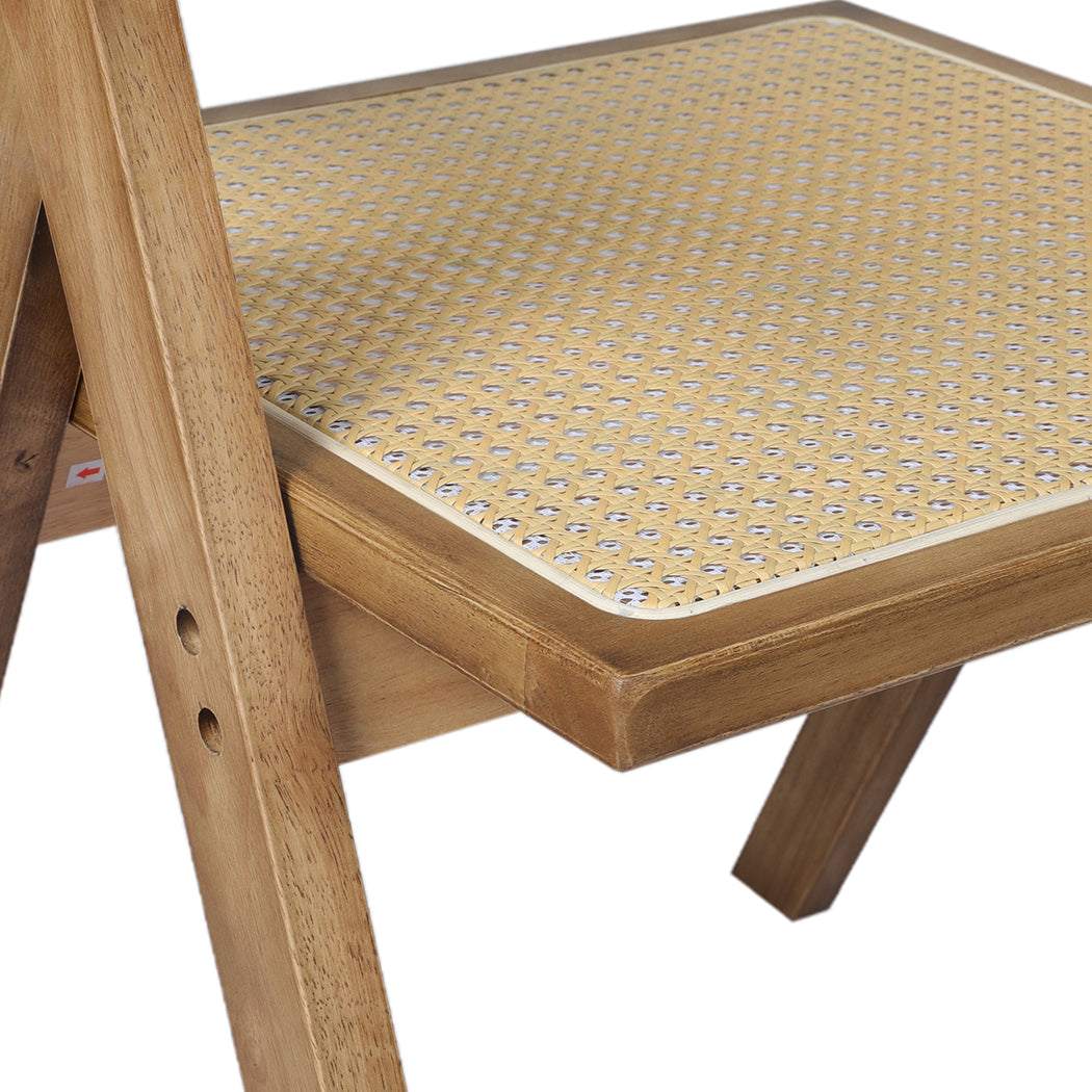 Levede 1x Dining Chair Solid Wood Rattan Natural-1954802993924804612