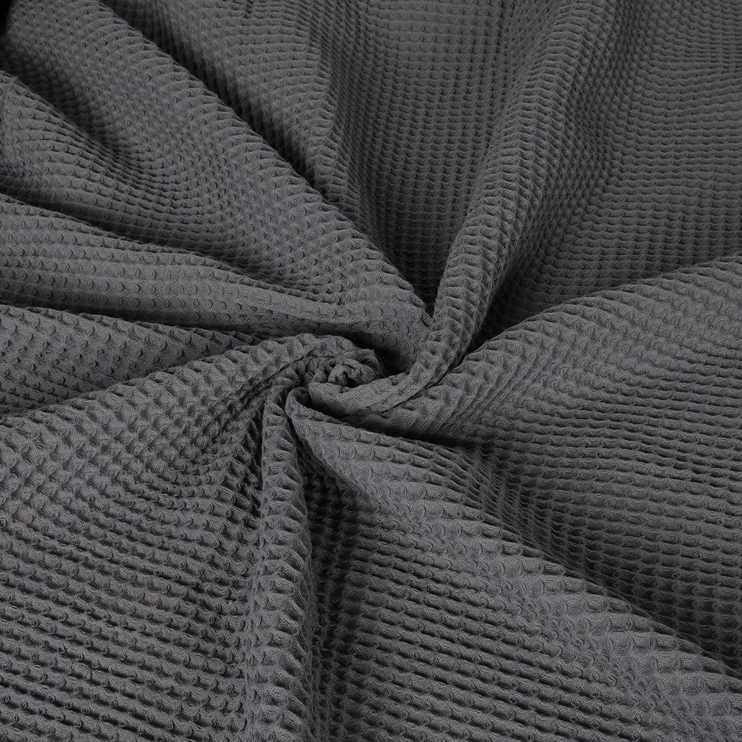 DreamZ Throw Blanket Cotton Waffle Blankets Grey Queen-1919892916759826436