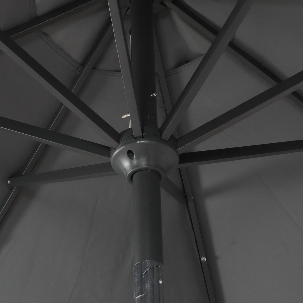 Centra 3M Outdoor Patio Umbrella Solar LED Light Grey-1973193576061997056