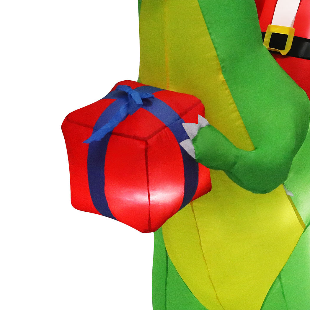 Santaco Christmas Inflatables Outdoor Santa Claus Riding Dinosaur Lights Décor-1910112239126450180