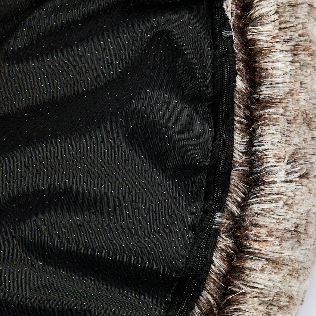 PaWz Pet Bed Cat Dog Donut Nest Calming M Brown Medium-1954802518441725956