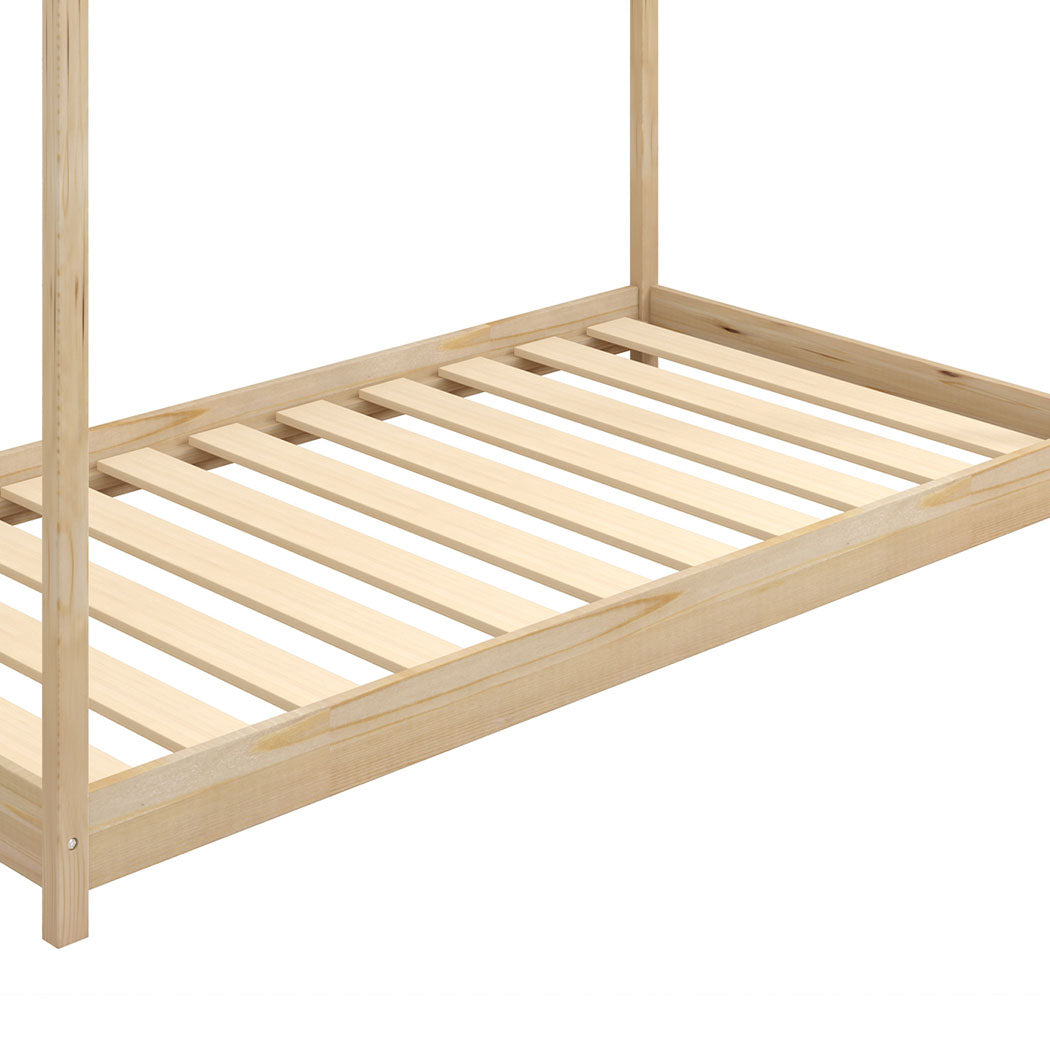 Levede Bed Frame Single Wooden Timber Nature Natural-1919892911663747076