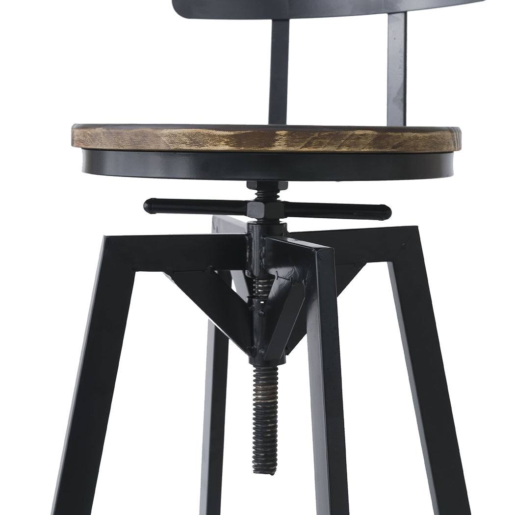 Levede 2x Bar Stool Industrial Adjustable-1973193551646953476
