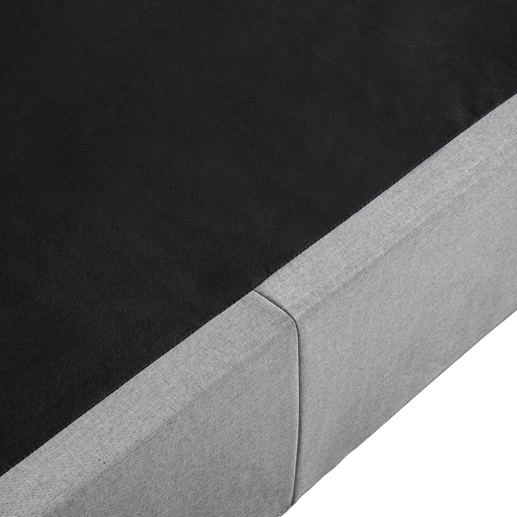 Levede Queen Bed Frame Fabric Tufted Grey-1954802923259170820