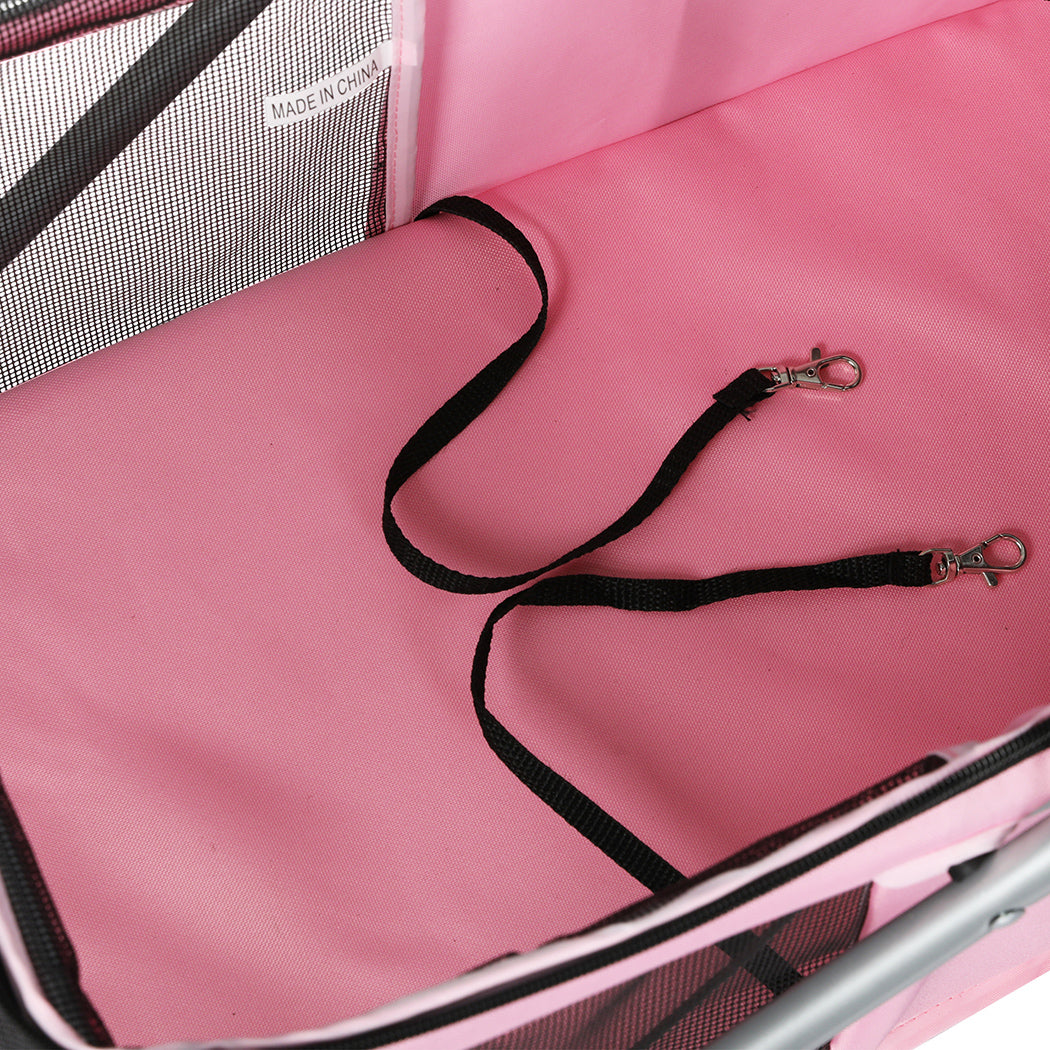 PaWz Pet Stroller Dog Cat Carrier Foldable Pink-1954802606933151748