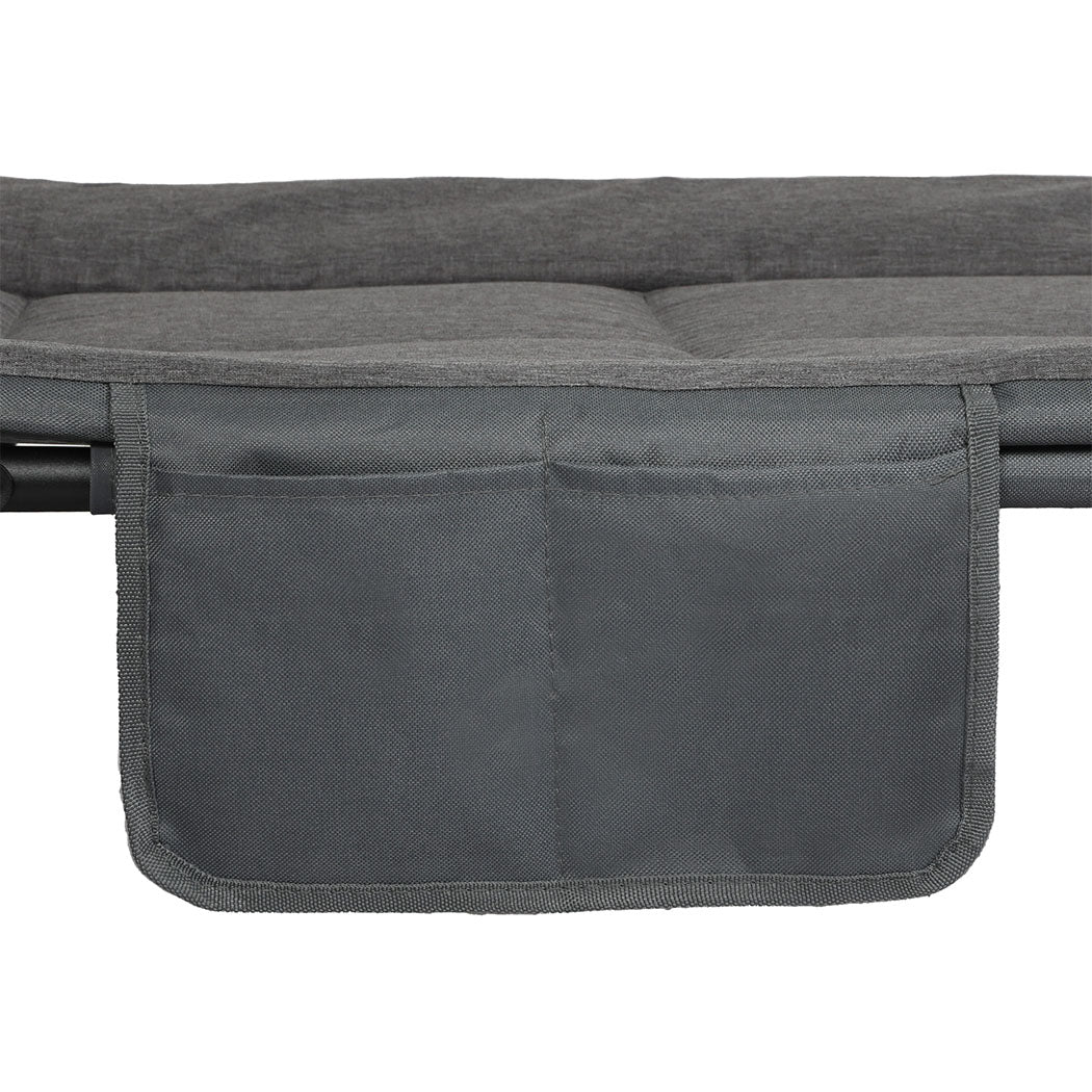 Levede Folding Camping Bed Camp Cots Dark Grey-1954802423948251140