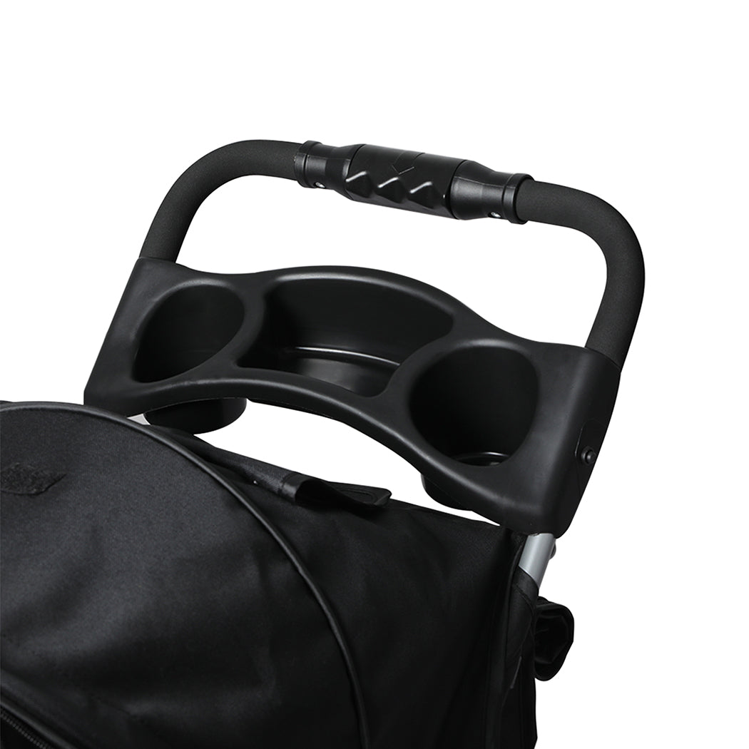 PaWz 4 Wheels Pet Stroller Dog Cat Cage Black-1954802606035570692