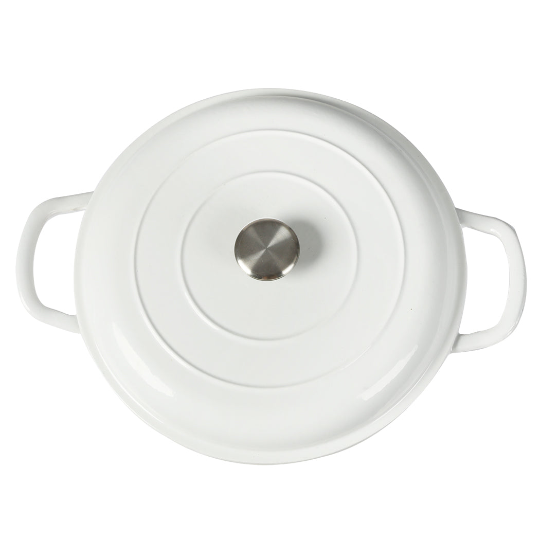 TOQUE 3.5L Enamel Dutch Oven Pan in White Colour-1954802796725407748