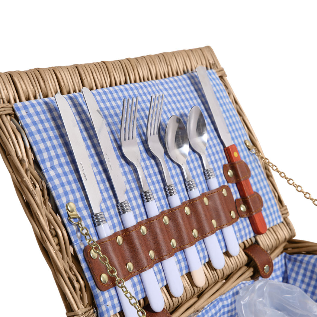 4 Person Picnic Basket Baskets Set Outdoor-1954802901494927364