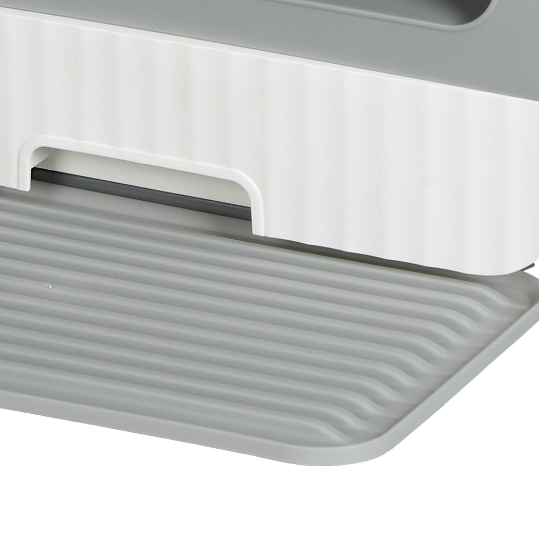 PaWz Fully Enclosed Cat Litter Box Mat Grey-1954802566021910532