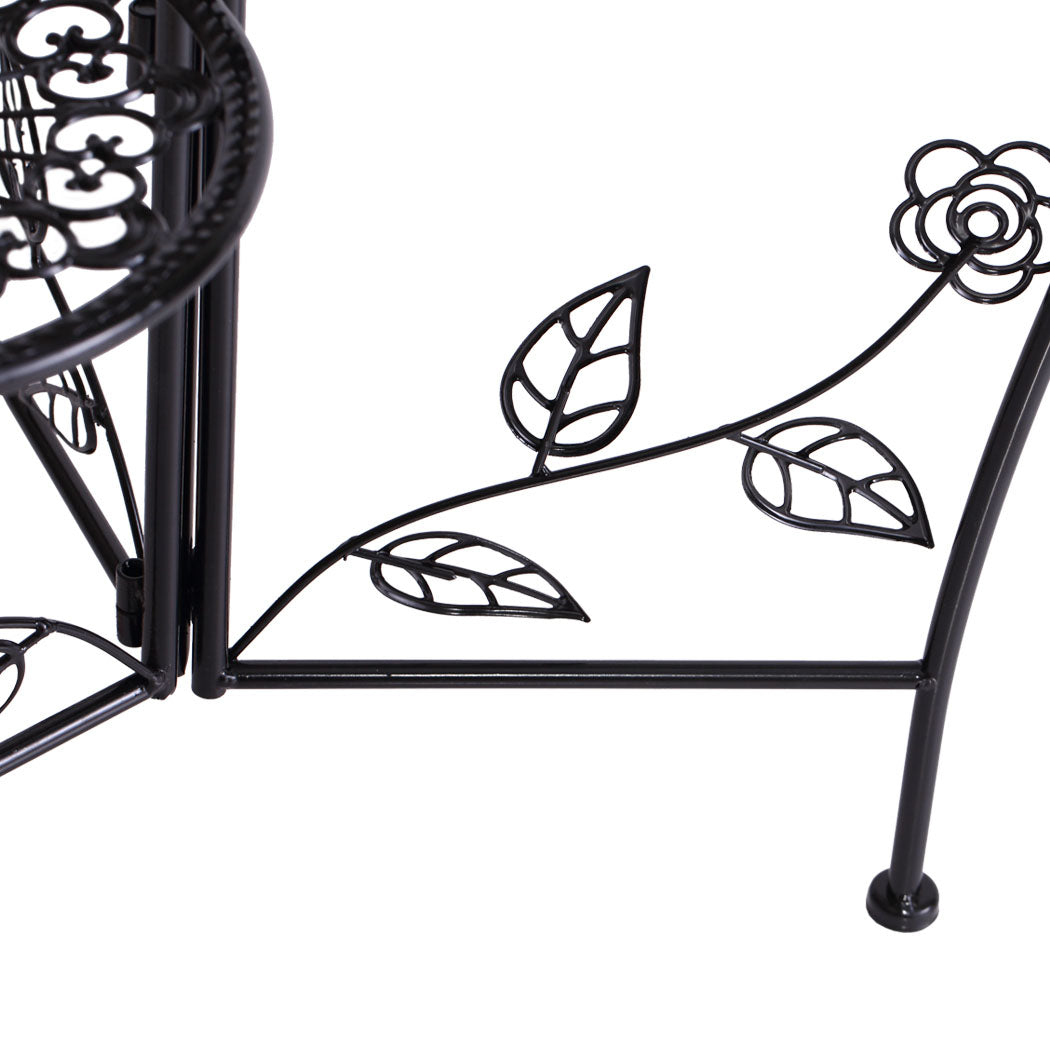 2X Wrought Iron Outdoor Indoor Flower Black 2 Pack-1954802661572349956