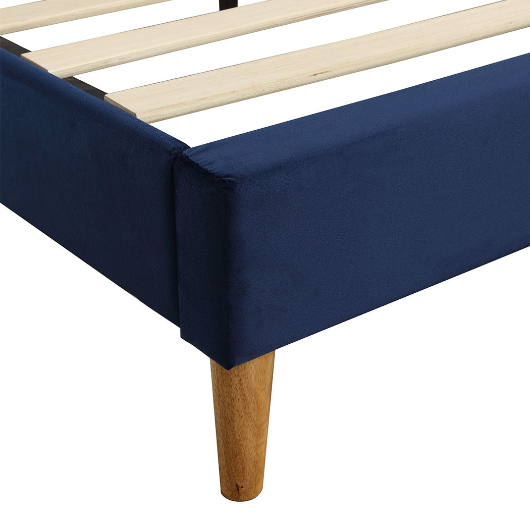 Levede Fabric Bed Frame Double Mattress Blue-1910113207599632388