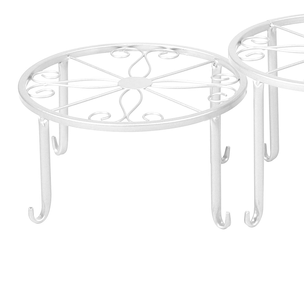 4 x Levede Metal Plant Stand Outdoor White-1910112294310907908
