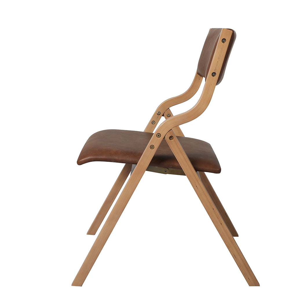 Levede 8x Dining Chairs Foldable PU Tan-1973193563210649604